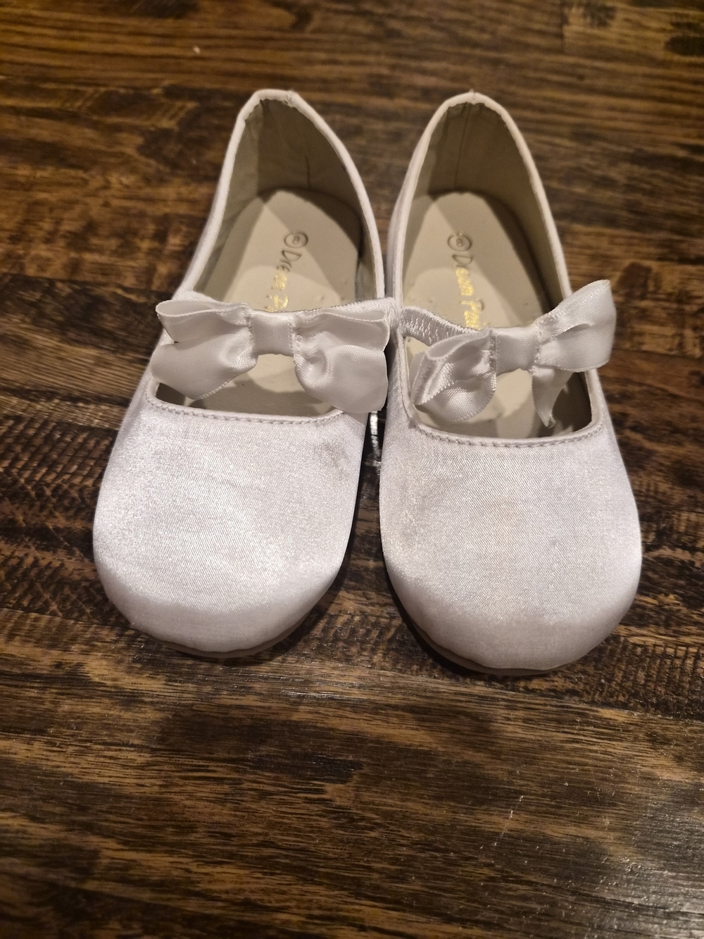 Dream Pairs Girls Creme Satin Bow Mary Jane Flats W Bows Sz 8 Toddler